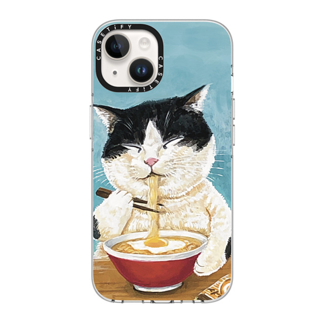 OniTatu99 x CASETiFY iPhone 14 ケース クリア クリア ケース MagSafe対応 Ramen cat