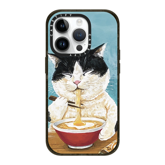 OniTatu99 x CASETiFY iPhone 14 Pro ケース ブラック インパクトケース MagSafe対応 Ramen cat