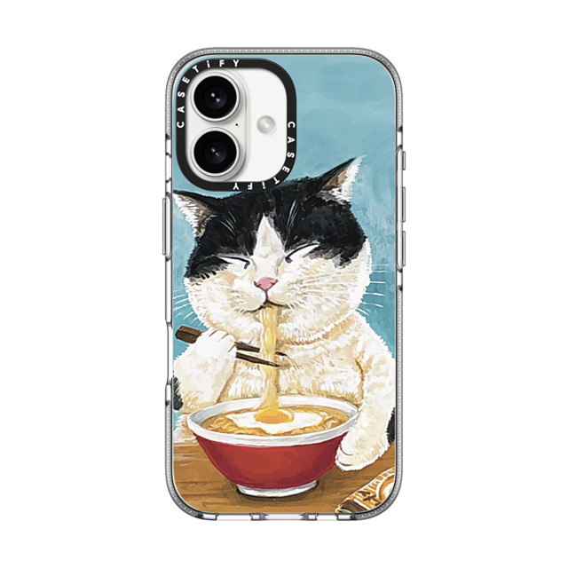 OniTatu99 x CASETiFY iPhone 16 ケース クリア クリア ケース MagSafe対応 Ramen cat