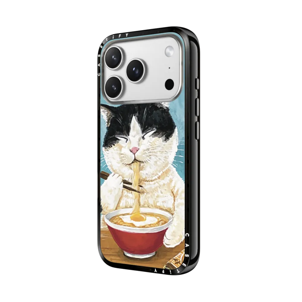 Compact iPhone 17 Pro Max Case MagSafe Compatible - Ramen cat