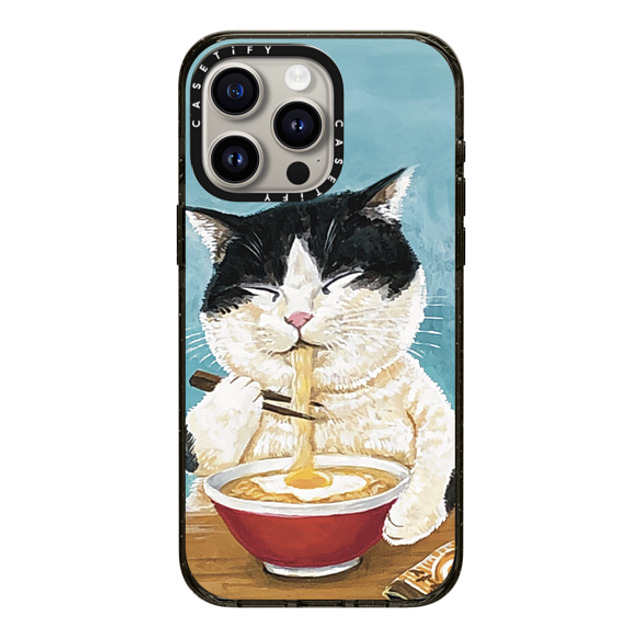 OniTatu99 x CASETiFY iPhone 15 Pro Max ケース ブラック インパクトケース Ramen cat