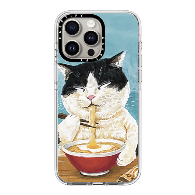 OniTatu99 x CASETiFY iPhone 15 Pro Max ケース クリア クリア ケース MagSafe対応 Ramen cat