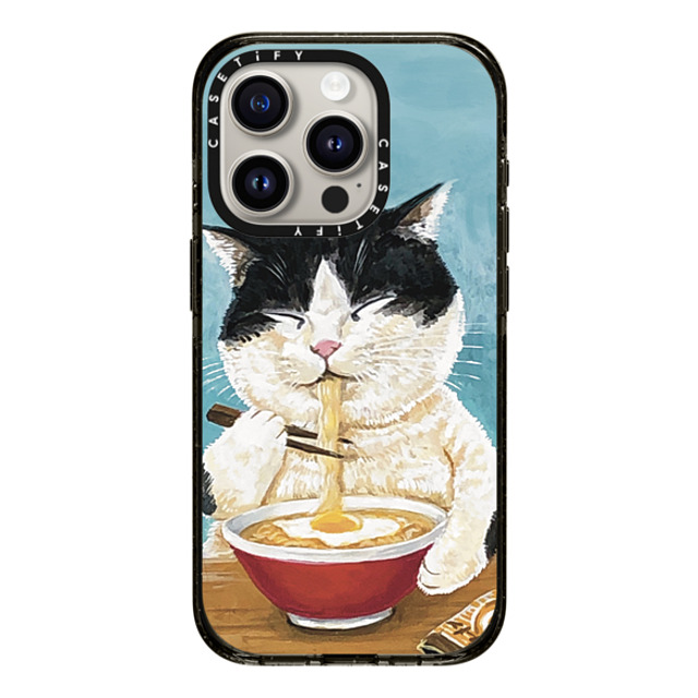 OniTatu99 x CASETiFY iPhone 15 Pro ケース ブラック インパクトケース Ramen cat