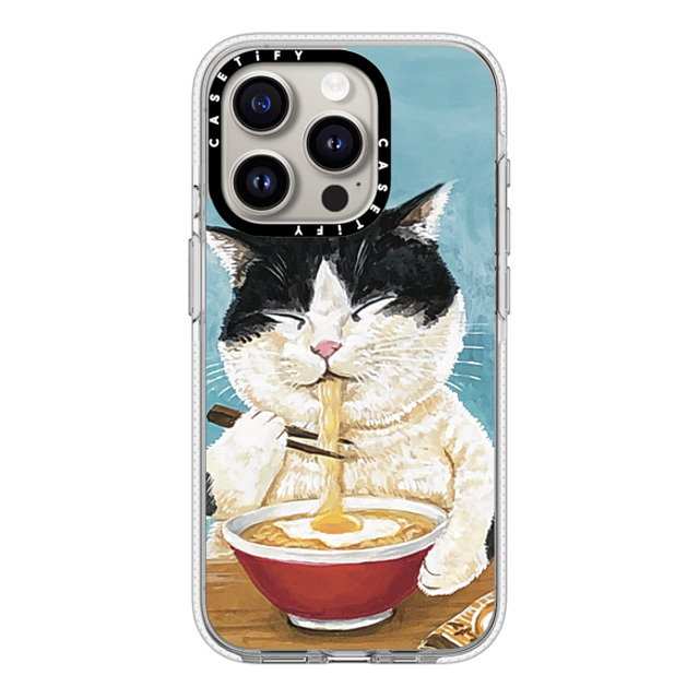 OniTatu99 x CASETiFY iPhone 15 Pro ケース クリア クリア ケース MagSafe対応 Ramen cat