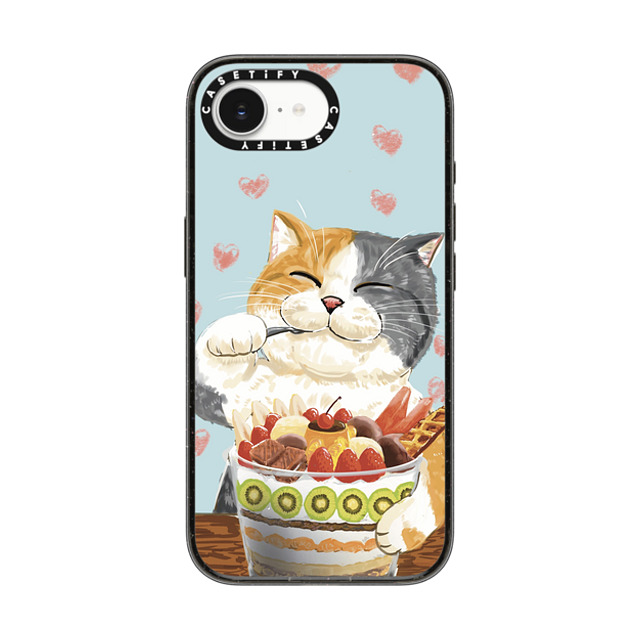 OniTatu99 x CASETiFY iPhone 16e ケース Cat,Animal ブラック インパクトケース MagSafe対応 Fruit parfait cat Back to School OniTatu99 x CASETiFY iPhone 16e ケース Cat,Animal ブラック インパクトケース MagSafe対応 Fruit parfait cat Back to School