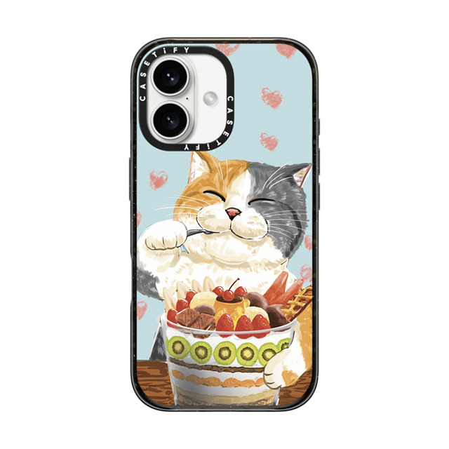 OniTatu99 x CASETiFY iPhone 16 Case Cat,Animal Black インパクトケース Fruit parfait cat Mother's Day OniTatu99 x CASETiFY iPhone 16 Case Cat,Animal Black インパクトケース Fruit parfait cat Mother's Day