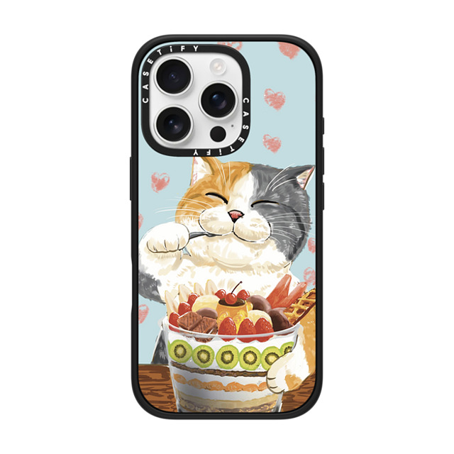 OniTatu99 x CASETiFY iPhone 16 Pro Case Cat,Animal マットブラック Impact Case MagSafe Compatible Fruit parfait cat Mother's Day OniTatu99 x CASETiFY iPhone 16 Pro Case Cat,Animal マットブラック Impact Case MagSafe Compatible Fruit parfait cat Mother's Day