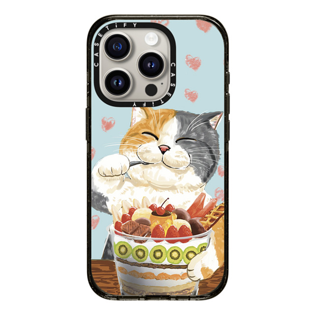 OniTatu99 x CASETiFY iPhone 15 Pro Case Cat,Animal ブラック インパクトケース MagSafe対応 Fruit parfait cat Mother's Day OniTatu99 x CASETiFY iPhone 15 Pro Case Cat,Animal ブラック インパクトケース MagSafe対応 Fruit parfait cat Mother's Day