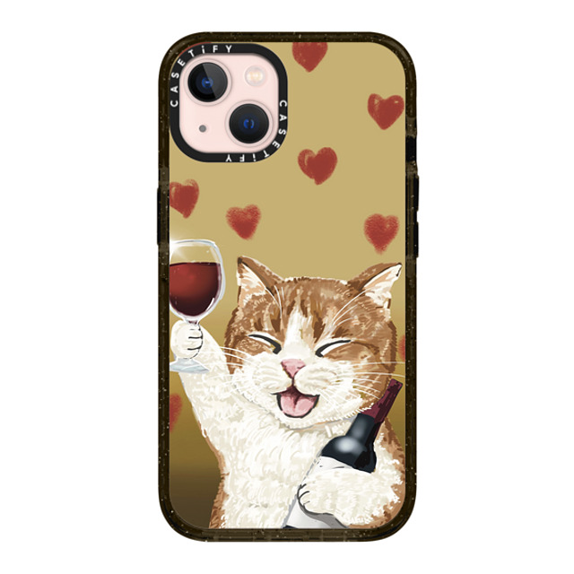 OniTatu99 x CASETiFY iPhone 13 ケース ブラック インパクトケース Cheers cat