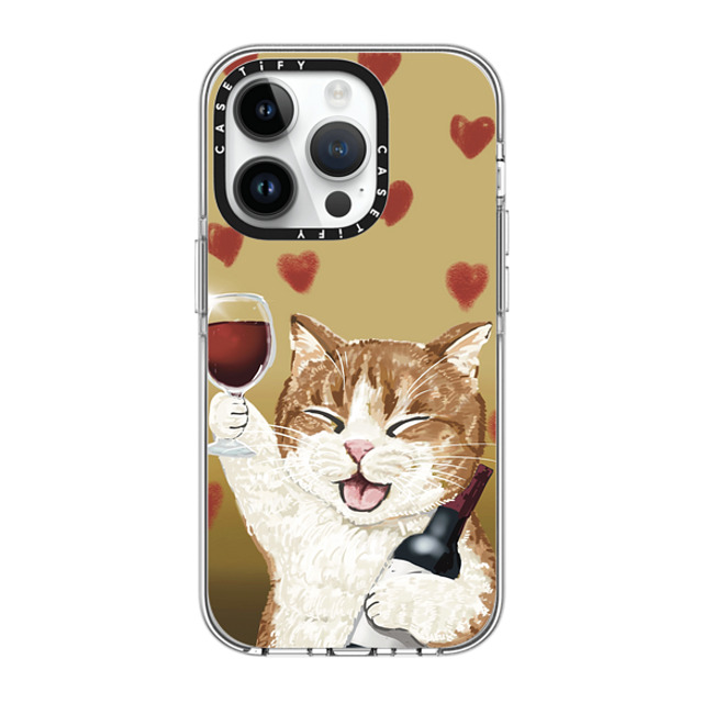 OniTatu99 x CASETiFY iPhone 14 Pro ケース クリア クリア ケース MagSafe対応 Cheers cat