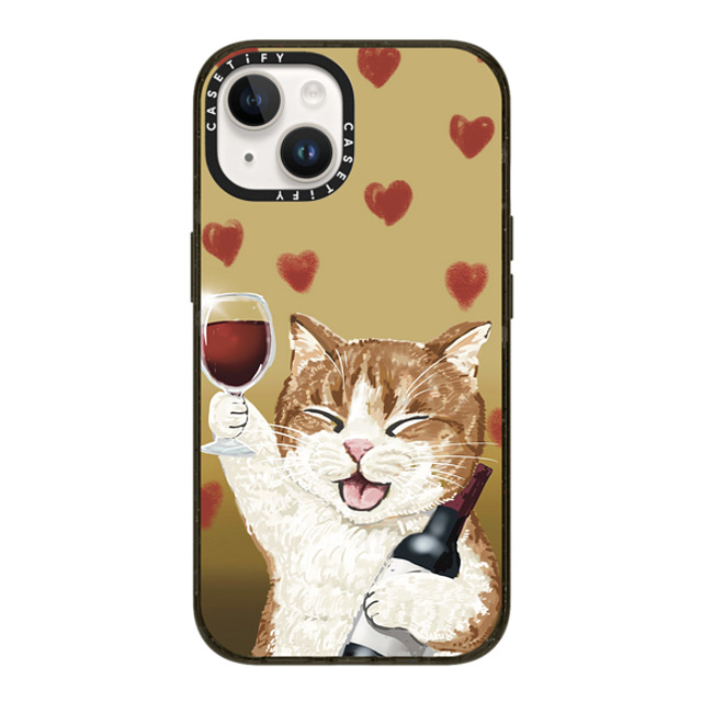 OniTatu99 x CASETiFY iPhone 14 ケース ブラック インパクトケース MagSafe対応 Cheers cat