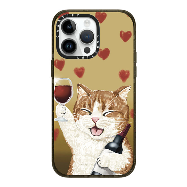 OniTatu99 x CASETiFY iPhone 14 Pro Max ケース ブラック インパクトケース MagSafe対応 Cheers cat