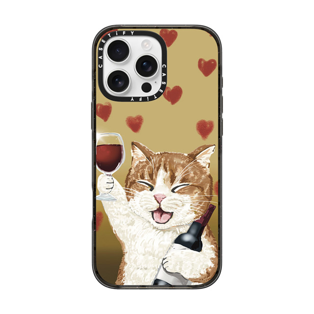 OniTatu99 x CASETiFY iPhone 16 Pro Max ケース ブラック インパクトケース MagSafe対応 Cheers cat
