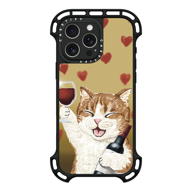 OniTatu99 x CASETiFY iPhone 16 Pro Max ケース ブラック ウルトラ バウンスケース MagSafe対応 Cheers cat