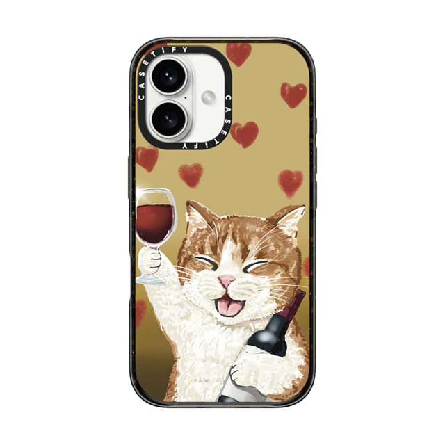 OniTatu99 x CASETiFY iPhone 16 ケース ブラック インパクトケース MagSafe対応 Cheers cat