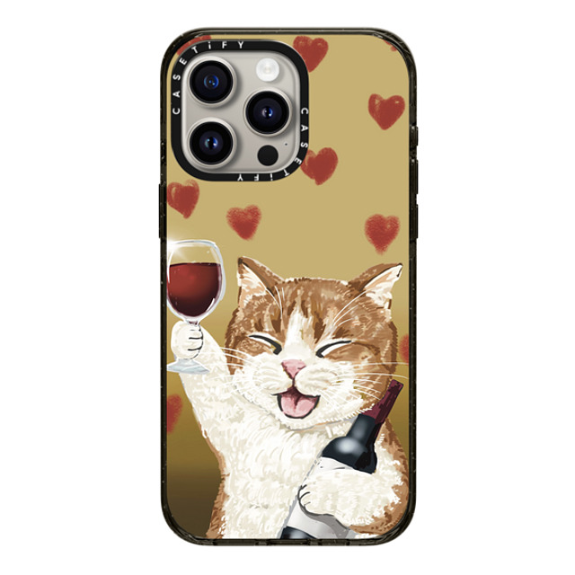 OniTatu99 x CASETiFY iPhone 15 Pro Max ケース ブラック インパクトケース Cheers cat