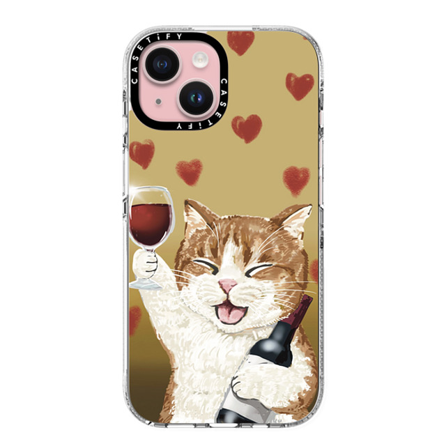 OniTatu99 x CASETiFY iPhone 15 ケース クリア クリア ケース MagSafe対応 Cheers cat