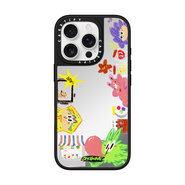 CROSSWAVE x CASETiFY iPhone 16 Pro Case Silver on Black ミラーケース MagSafe対応 Little Store CROSSWAVE x CASETiFY iPhone 16 Pro Case Silver on Black ミラーケース MagSafe対応 Little Store