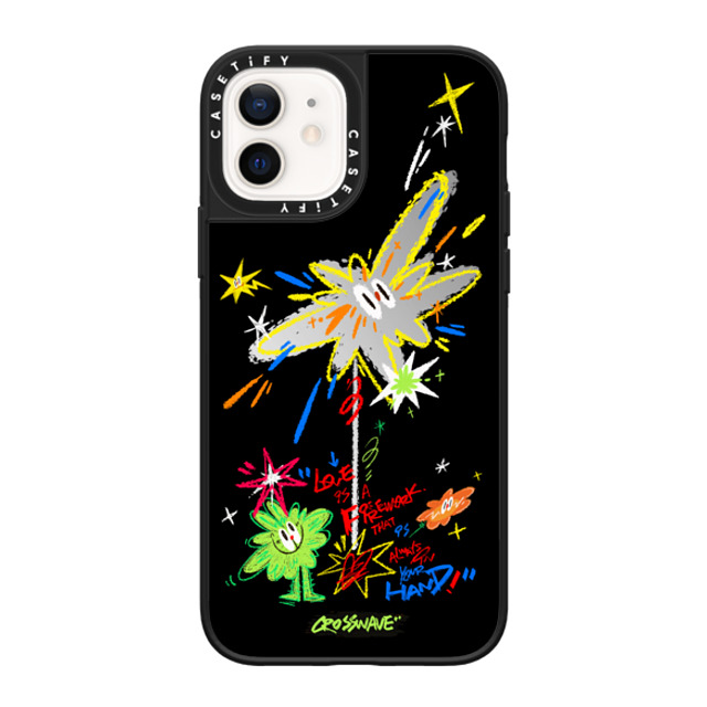 CROSSWAVE x CASETiFY iPhone 12 ケース Silver on Black ミラーケース MagSafe対応 Dream Chasing