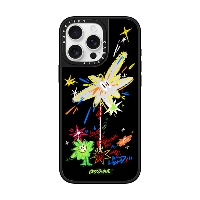 CROSSWAVE x CASETiFY iPhone 16 Pro Max ケース Silver on Black ミラーケース MagSafe対応 Dream Chasing