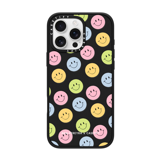 CASETiFY iPhone 16 Pro Max Case Matte Black Impact Case MagSafe Compatible Smiley Faces alpe3191 Back to School CASETiFY iPhone 16 Pro Max Case Matte Black Impact Case MagSafe Compatible Smiley Faces alpe3191 Back to School