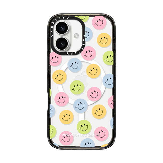 CASETiFY iPhone 16 Case Black Impact Case MagSafe Compatible Smiley Faces alpe3191 Back to School CASETiFY iPhone 16 Case Black Impact Case MagSafe Compatible Smiley Faces alpe3191 Back to School