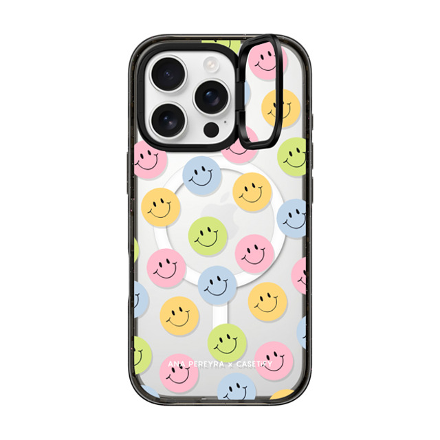 CASETiFY iPhone 16 Pro ケース ブラック インパクトリングスタンドケース MagSafe対応 Smiley Faces alpe3191 Back to School CASETiFY iPhone 16 Pro ケース ブラック インパクトリングスタンドケース MagSafe対応 Smiley Faces alpe3191 Back to School