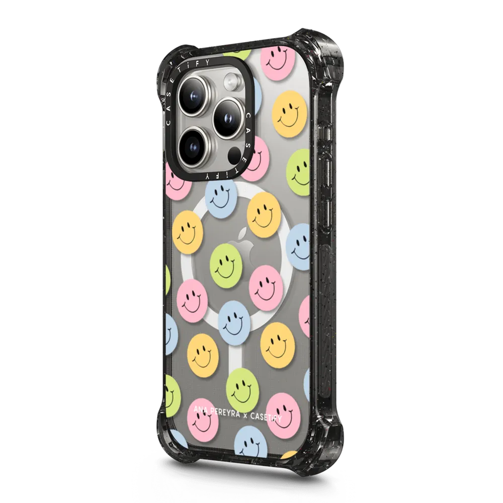 Bounce iPhone 15 Pro Max Case MagSafe Compatible - Smiley Faces