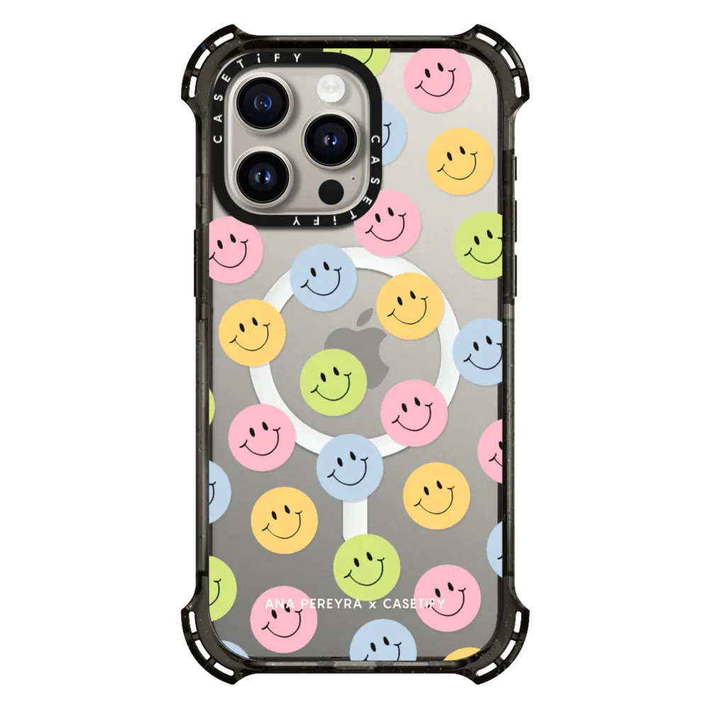 Bounce iPhone 15 Pro Max Case MagSafe Compatible - Smiley Faces