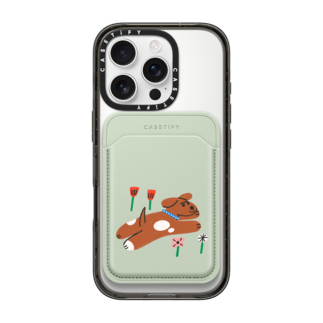 Tess Smith-Roberts x CASETiFY MagSafe ウォレット Cartoon Mint/Brown Snappy BioVeg MagSafe ウォレット Jumping Dog Mother's Day Tess Smith-Roberts x CASETiFY MagSafe ウォレット Cartoon Mint/Brown Snappy BioVeg MagSafe ウォレット Jumping Dog Mother's Day