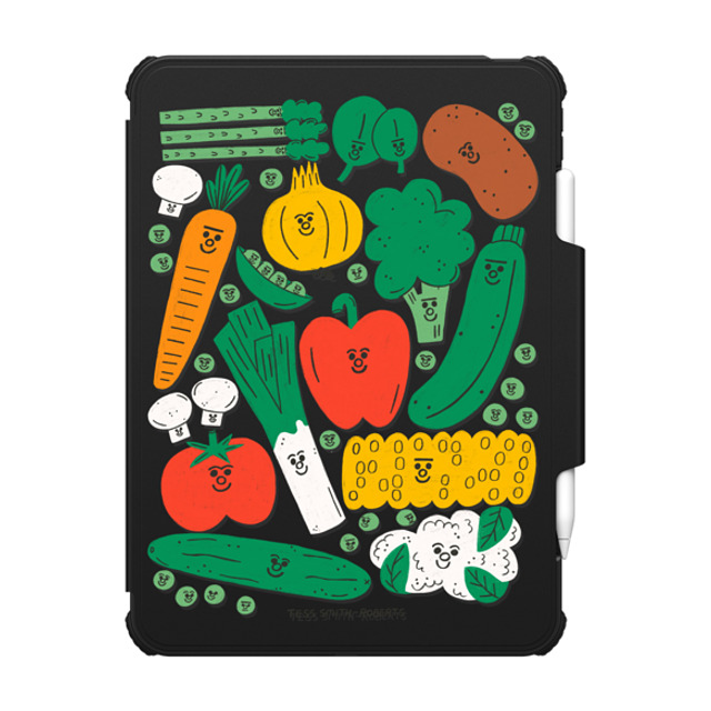 "Tess Smith-Roberts x CASETiFY iPad Pro 11" (M4) Cartoon ブラック インパクト フォリオ ケース Veggies Father's Day" "Tess Smith-Roberts x CASETiFY iPad Pro 11" (M4) Cartoon ブラック インパクト フォリオ ケース Veggies Father's Day"