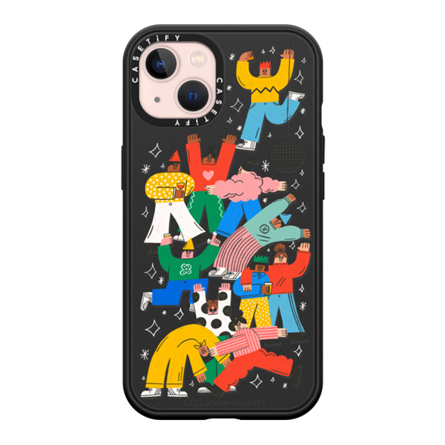 Tess Smith-Roberts x CASETiFY iPhone 13 ケース マットブラック インパクトケース MagSafe対応 Party People