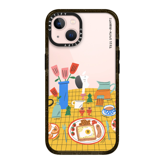 Tess Smith-Roberts x CASETiFY iPhone 13 ケース ブラック インパクトケース Breakfast