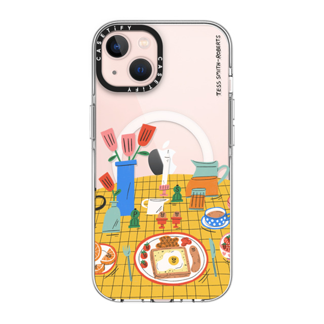 Tess Smith-Roberts x CASETiFY iPhone 13 ケース クリア クリア ケース MagSafe対応 Breakfast