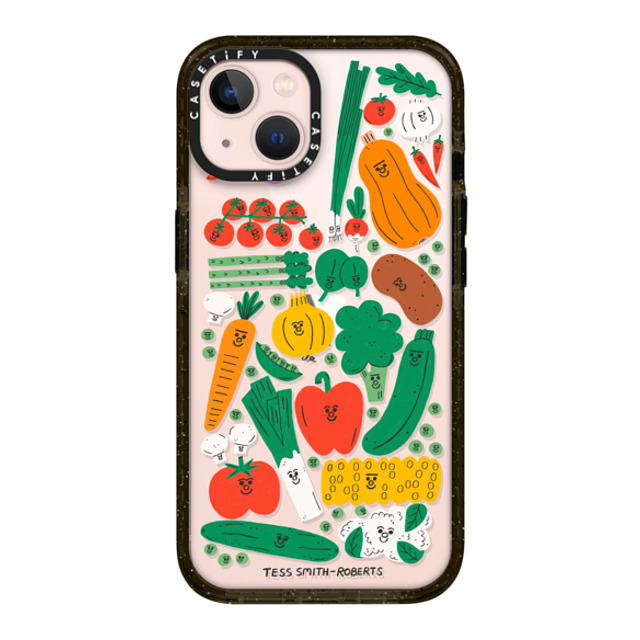 Tess Smith-Roberts x CASETiFY iPhone 13 ケース ブラック インパクトケース Veggies