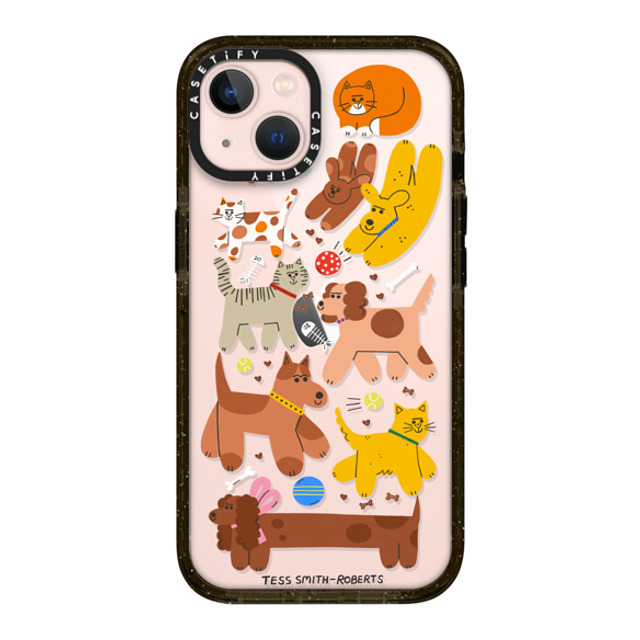 Tess Smith-Roberts x CASETiFY iPhone 13 ケース ブラック インパクトケース Cats and Dogs