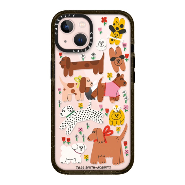 Tess Smith-Roberts x CASETiFY iPhone 13 ケース ブラック インパクトケース Dogs in the meadow