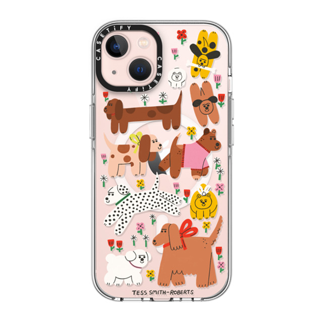 Tess Smith-Roberts x CASETiFY iPhone 13 ケース クリア クリア ケース MagSafe対応 Dogs in the meadow