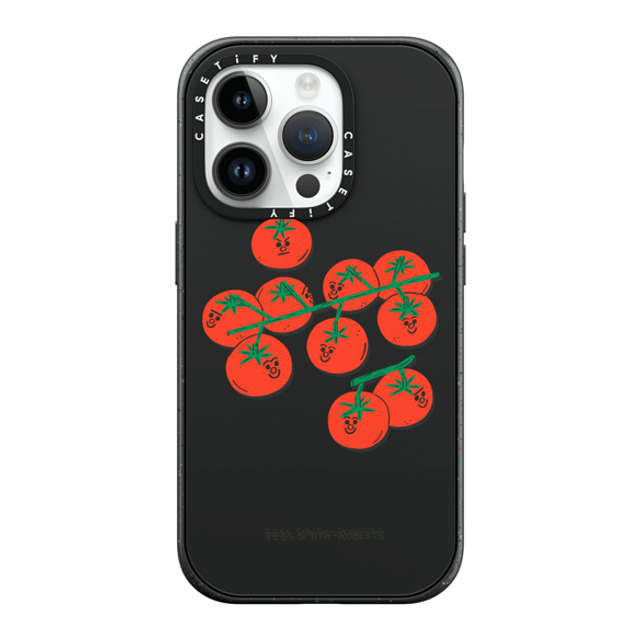 Tess Smith-Roberts x CASETiFY iPhone 14 Pro ケース マットブラック インパクトケース MagSafe対応 Cherry Tomatoes