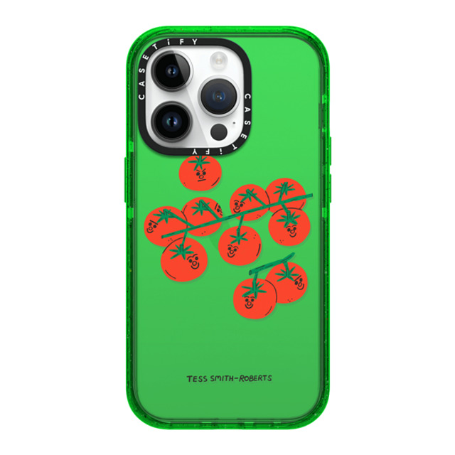 Tess Smith-Roberts x CASETiFY iPhone 14 Pro ケース グリーン インパクトケース Cherry Tomatoes