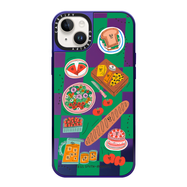 Tess Smith-Roberts x CASETiFY iPhone 14 Plus ケース Purple Disco on Purple ミラーケース MagSafe対応 Picnic