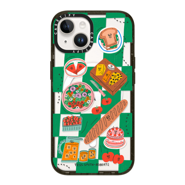 Tess Smith-Roberts x CASETiFY iPhone 14 ケース ブラック インパクトケース MagSafe対応 Picnic