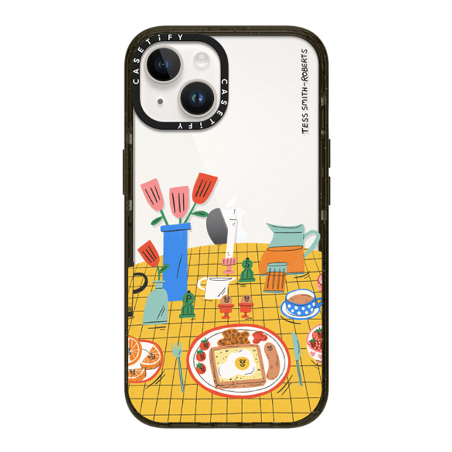 Tess Smith-Roberts x CASETiFY iPhone 14 ケース ブラック インパクトケース Breakfast