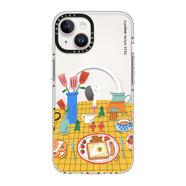 Tess Smith-Roberts x CASETiFY iPhone 14 ケース クリア クリア ケース MagSafe対応 Breakfast