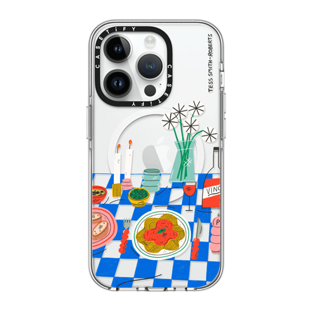 Tess Smith-Roberts x CASETiFY iPhone 14 Pro ケース クリア クリア ケース MagSafe対応 Spaghetti