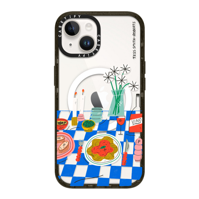 Tess Smith-Roberts x CASETiFY iPhone 14 ケース ブラック インパクトケース MagSafe対応 Spaghetti