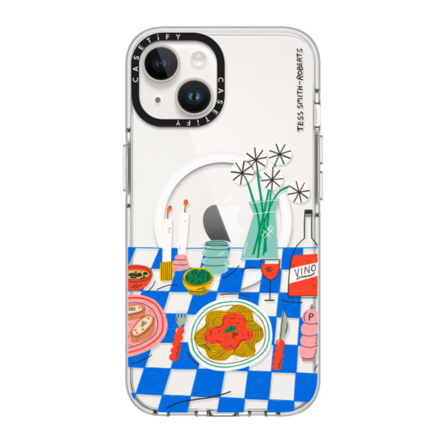 Tess Smith-Roberts x CASETiFY iPhone 14 ケース クリア クリア ケース MagSafe対応 Spaghetti