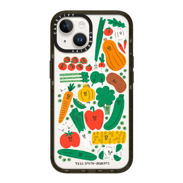 Tess Smith-Roberts x CASETiFY iPhone 14 ケース ブラック インパクトケース Veggies