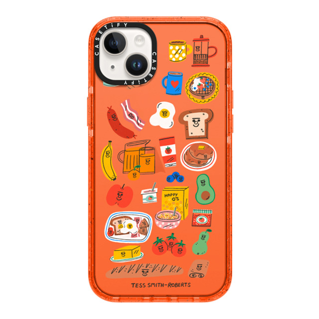 Tess Smith-Roberts x CASETiFY iPhone 14 Plus ケース オレンジ インパクトケース Breakfast Bits