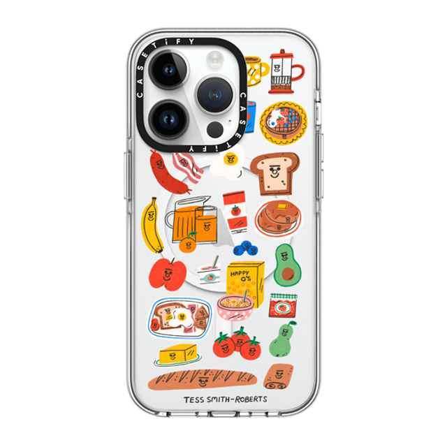 Tess Smith-Roberts x CASETiFY iPhone 14 Pro ケース クリア クリア ケース MagSafe対応 Breakfast Bits